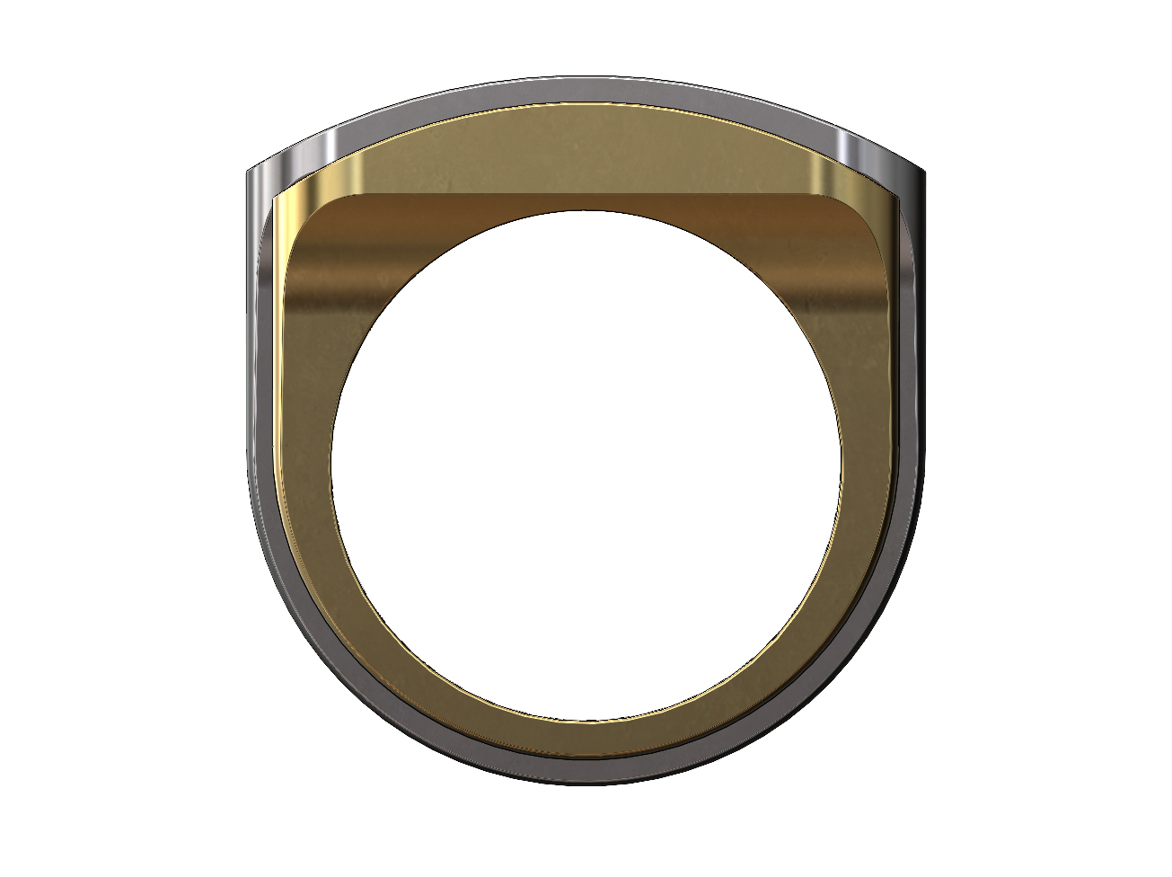 slot rounded top signet ring 3d print model