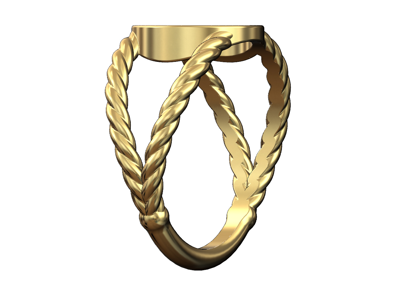 Файл STL Round twisted wire signet ring 3D print model・Шаблон для 3D ...