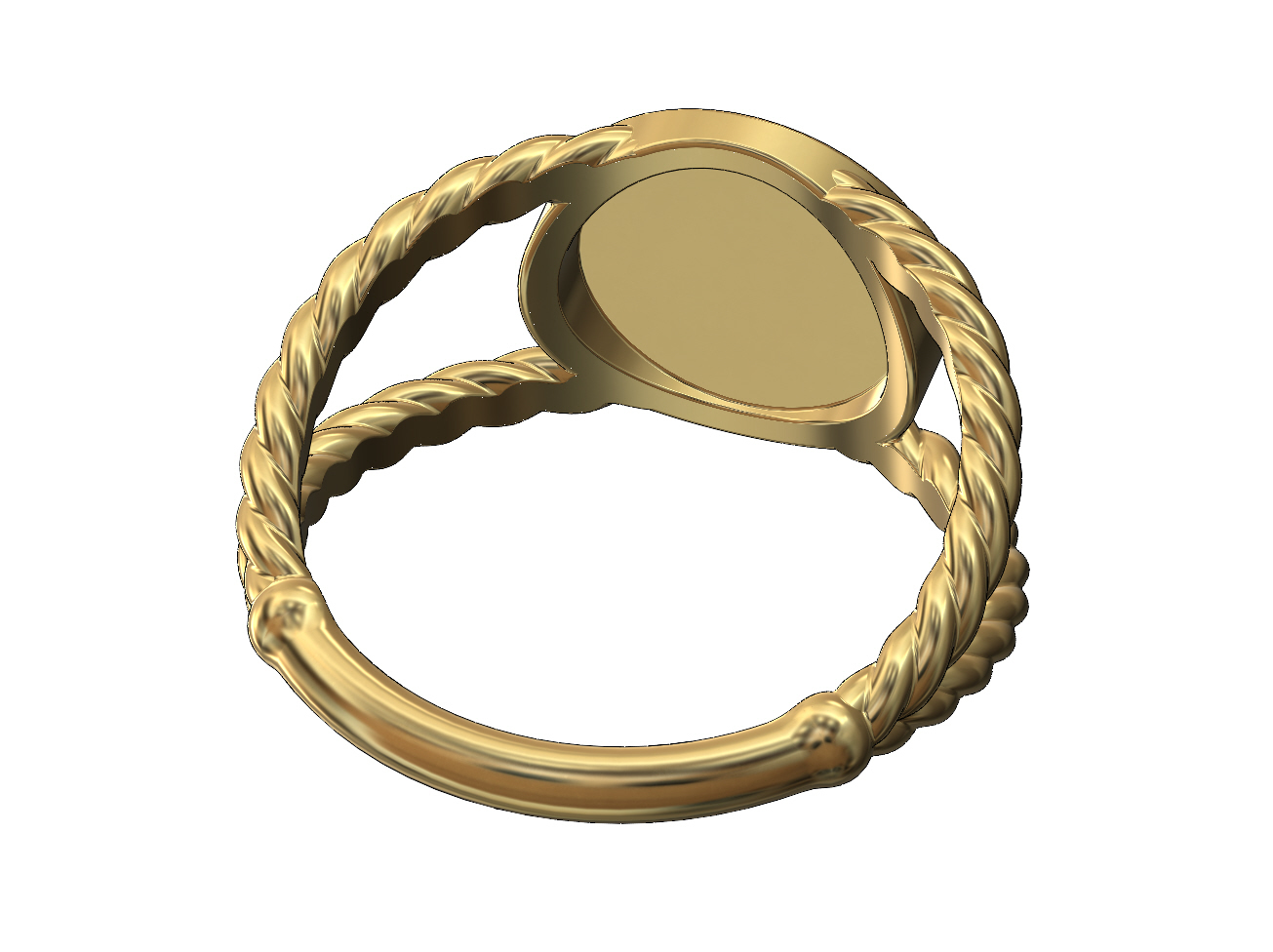 Файл STL Round twisted wire signet ring 3D print model・Шаблон для 3D ...