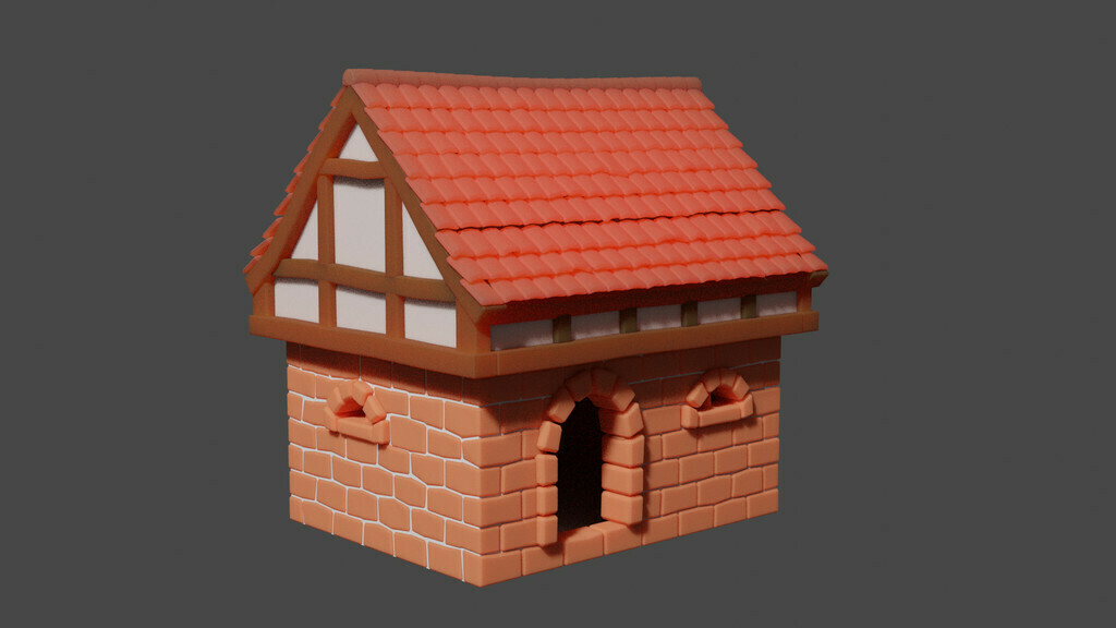 Free 3D file Low poly medieval house・Design to download and 3D print・Cults