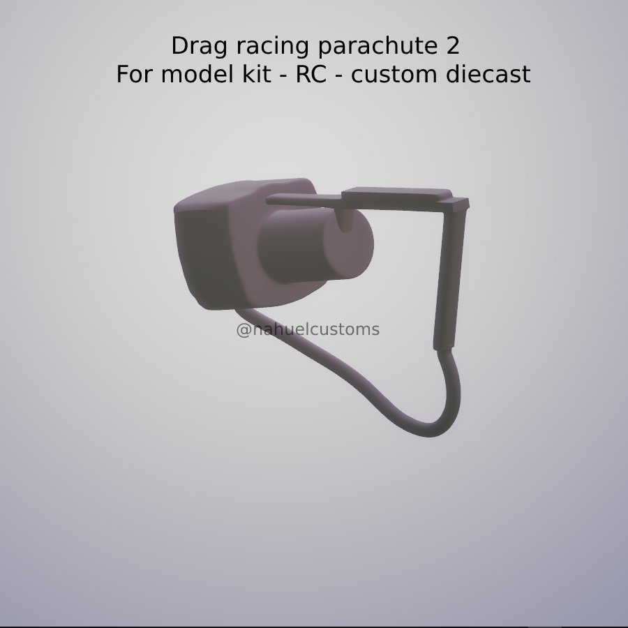 STL file Drag racing parachute 2 For model kit RC custom diecast
