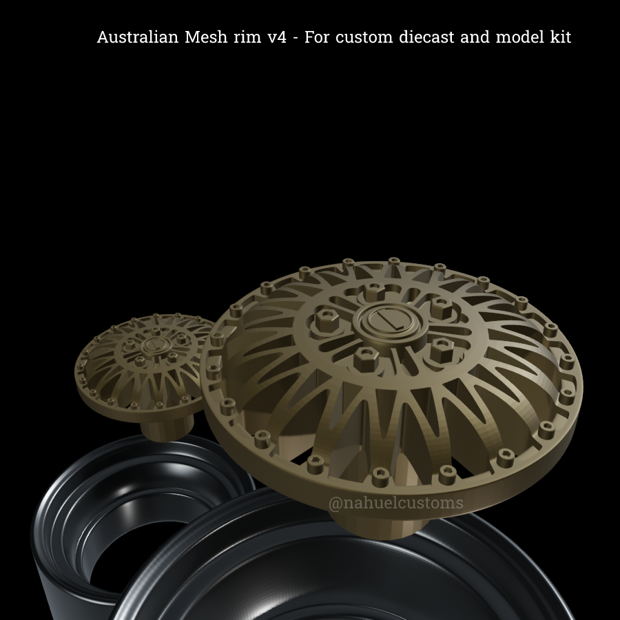 Australian Rim Design Archivo STL Australian Mesh rim v4 - For custom diecast and model kit ...