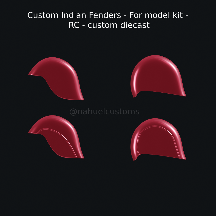 STL file Custom Indian Fenders - For model kit - RC - custom diecast 🏍️ ...