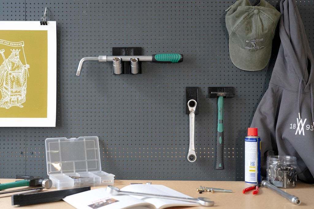 Free STL file Telescopic Wheel nut Wrench Set 4 pcs. Tool Holder 015 I for screws or peg board