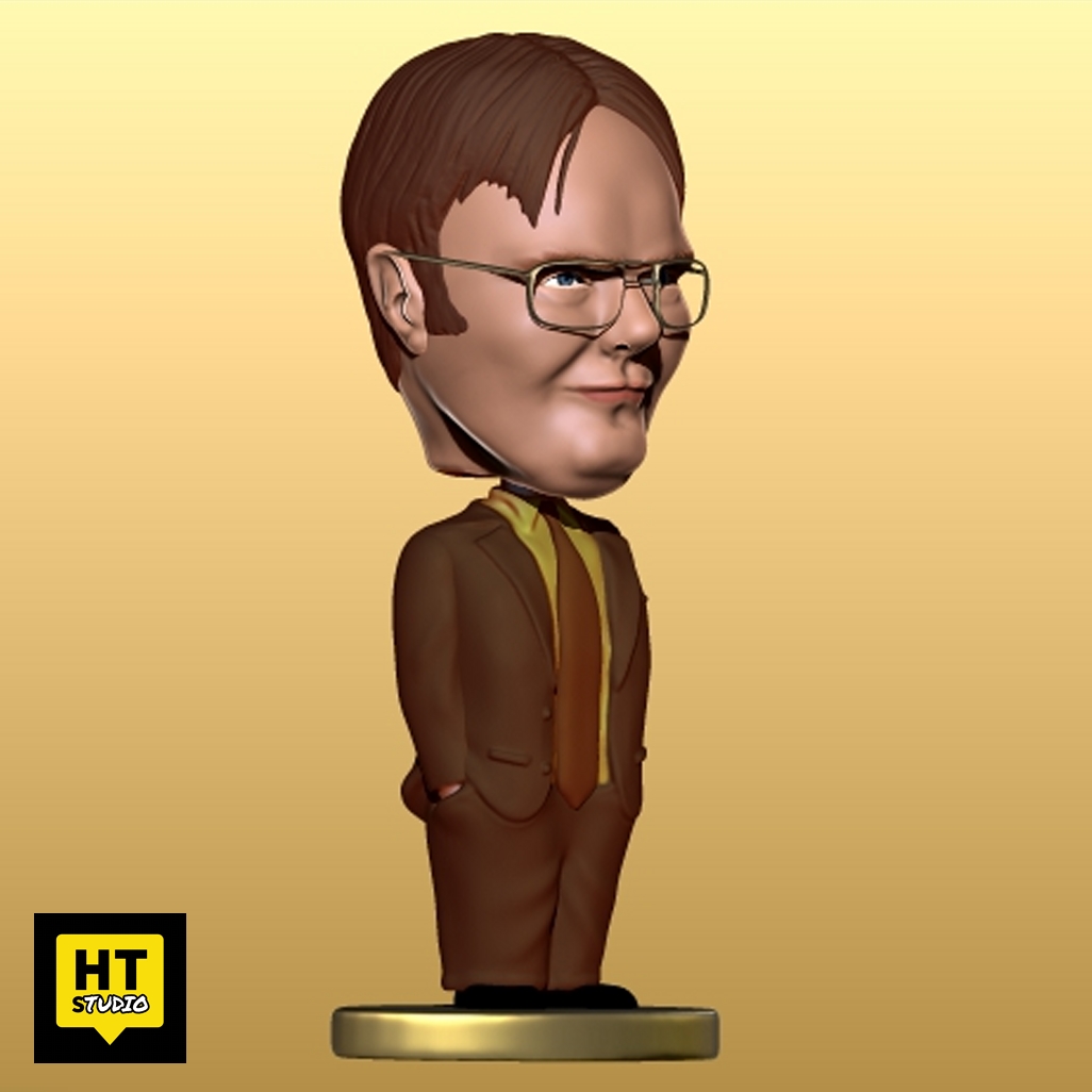 Файл STL The Office Dwight Statue Figure Big Head・Дизайн 3D принтера ...