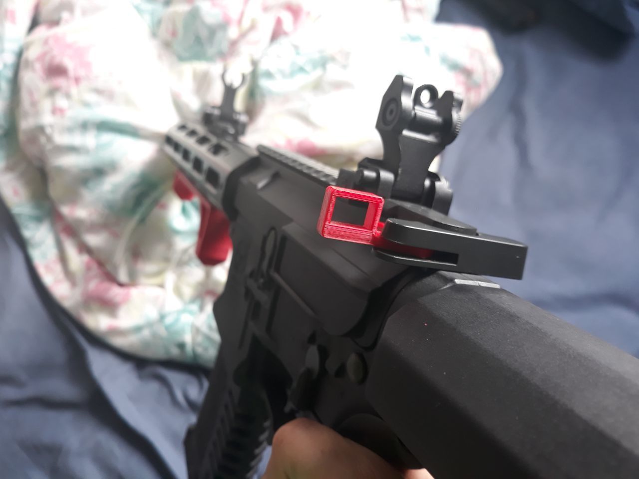 STL file AIRSOFT AEG M4 M16 AR15 CHARGING HANDLE TAB 🔫・3D printable