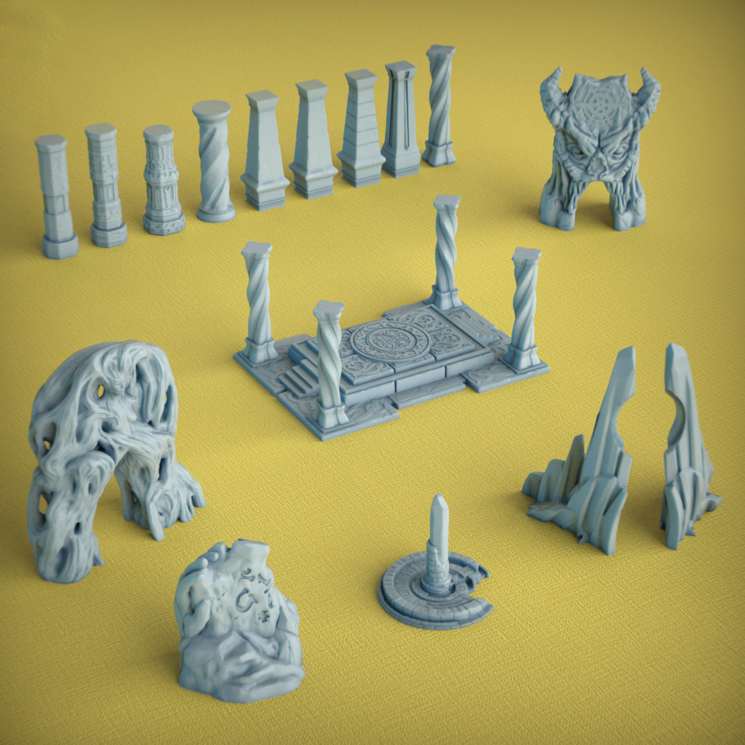 Free 3D file Printable Scenery - Anniversary Yellow Bundle・3D printer model to download・Cults