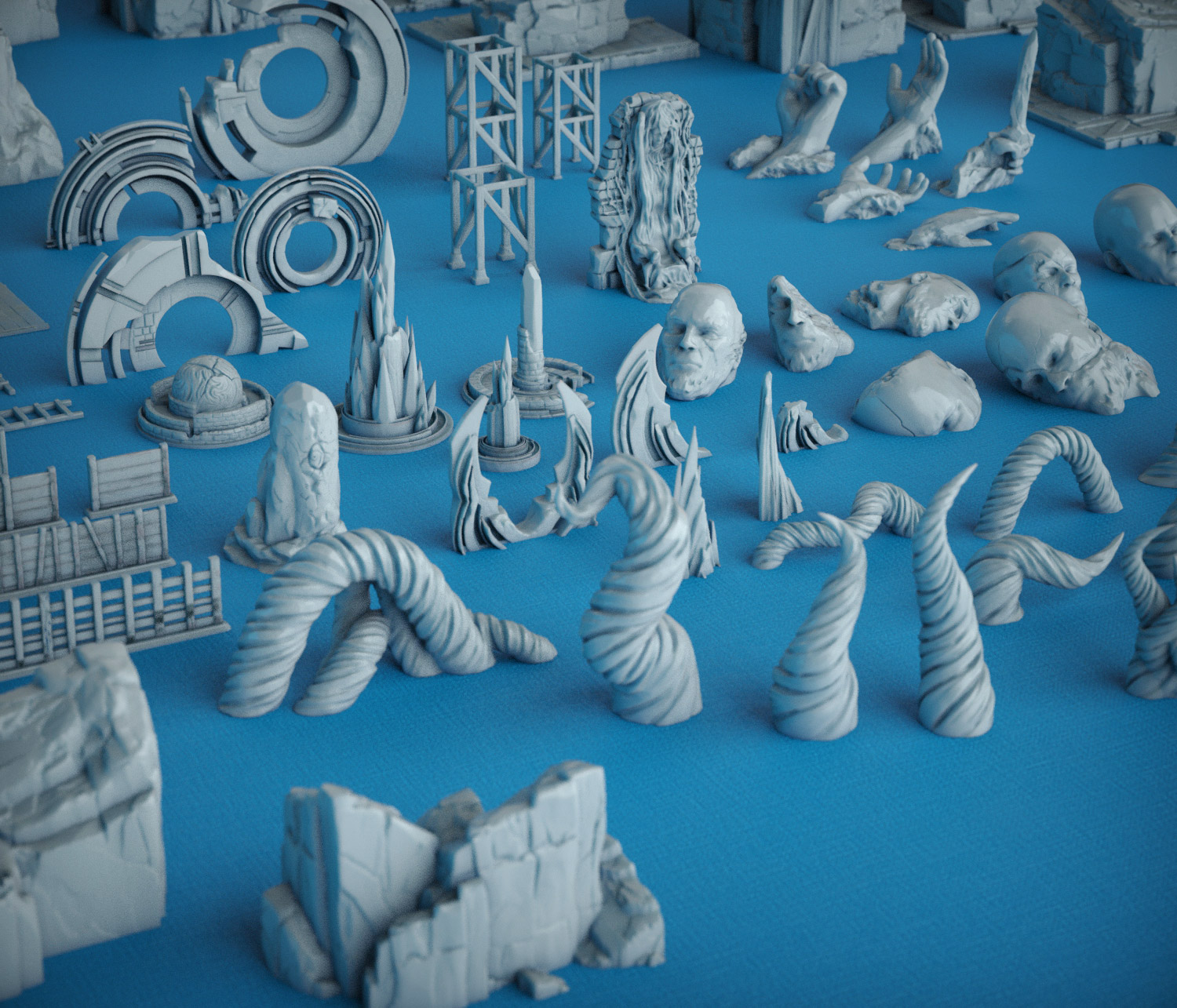 3D file Printable Scenery - Anniversary Blue Bundle・3D print object to ...