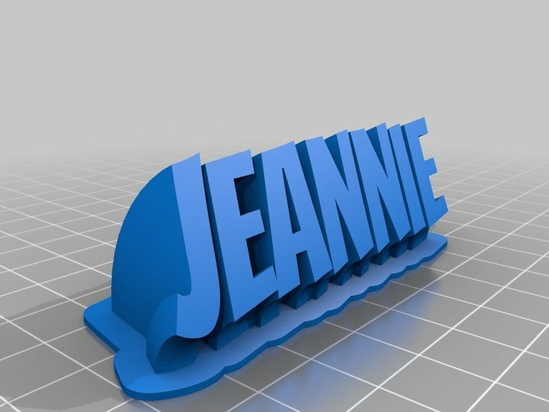 Janie Script Svg Free STL file Jeannie Sweep・Template to download and 3D print・Cults