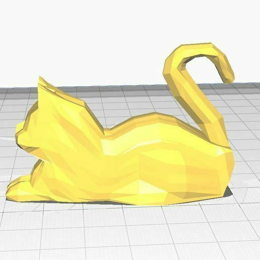 STL file LOW POLY SITTING CAT MONEY BOX・3D printing model to download・Cults