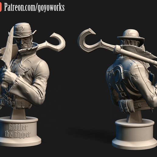 Download STL file 'Riddler the Ripper' & bust • 3D printing design ・ Cults