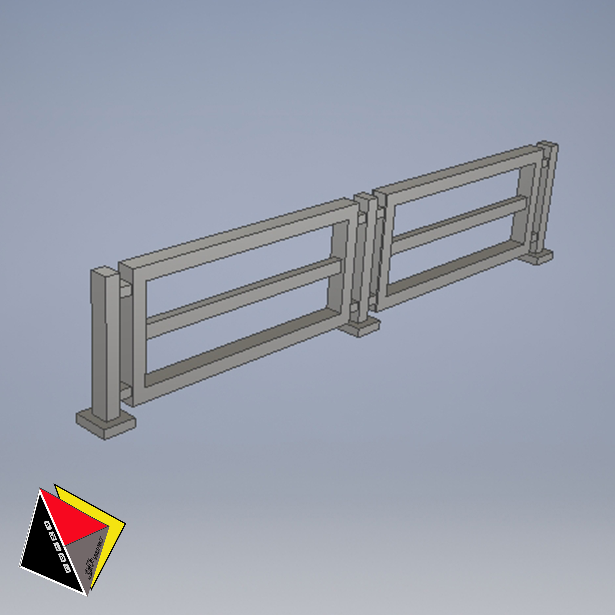 Free STL file Pedestrian Railing Street Diorama's 1/64 Scale・3D ...