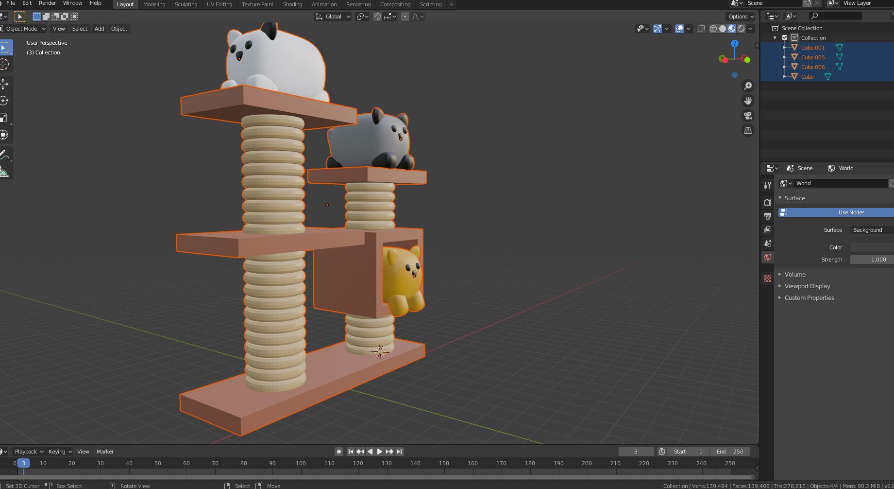 Archivo 3D Kittens in their play area. Blender and STL・Modelo de impresión 3D para descargar・Cults