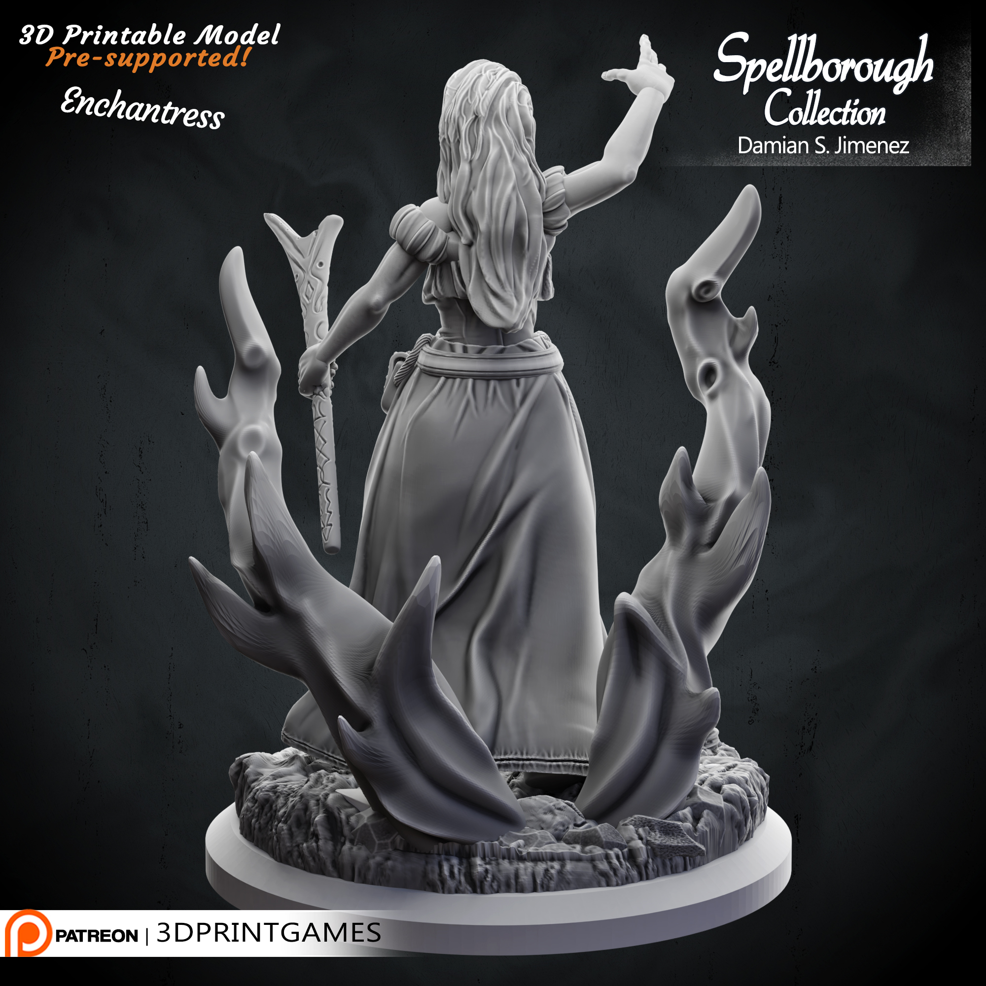 Archivo STL Enchantress 3d printable character for board games and ...