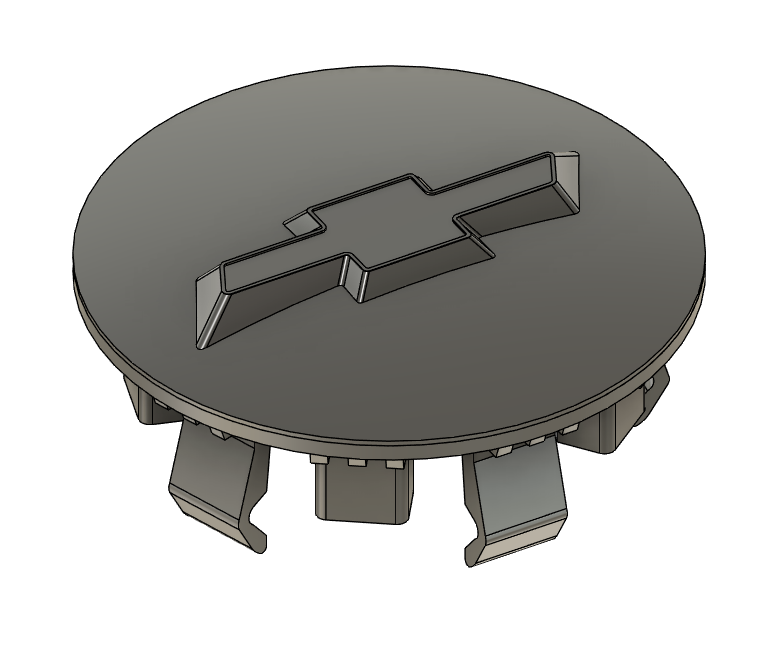 Free OBJ file Chevrolet wheel center cap 🚙・3D printing design to
