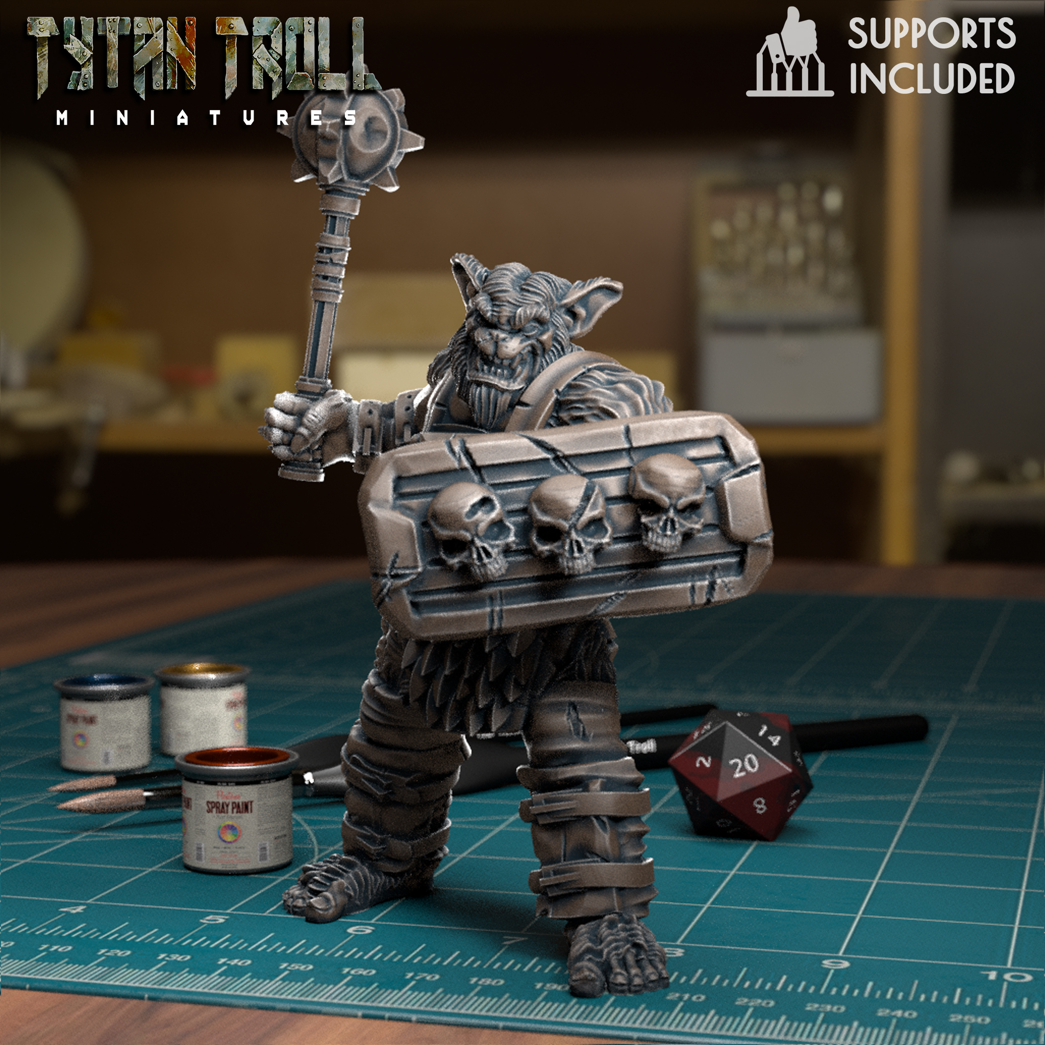 STL file Bugbear Mace Skull Shield - [Pre-Supported]・3D printing idea ...