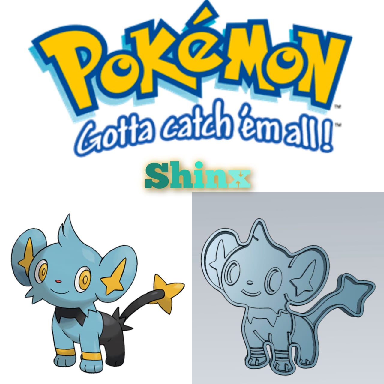 STL file AMAZING POKEMON Shinx COOKIE CUTTER STAMP CAKE DECORATING・3D ...