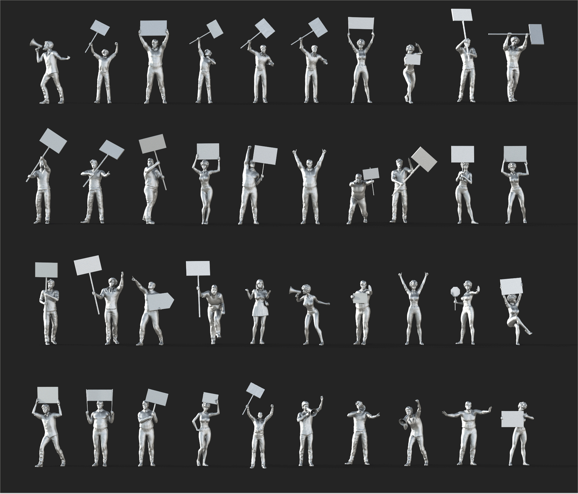 Archivo 3D 113 Lowpoly People Crowd Pack Set-11・Diseño imprimible en 3D ...