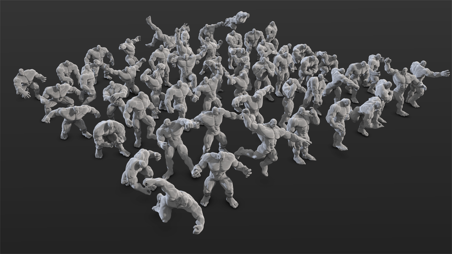 3D file Body builder Figures Set 01・3D printer model to download・Cults