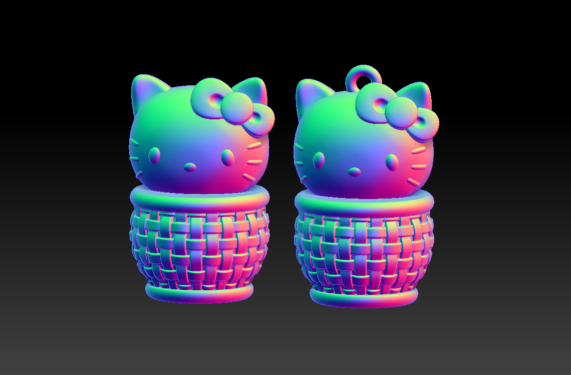 STL file Hello kitty basket pendant・Design to download and 3D print・Cults
