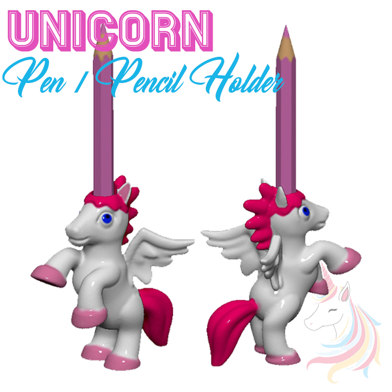 STL file UNICORN PEN / PENCIL HOLDER 🦄・3D printing model to download・Cults
