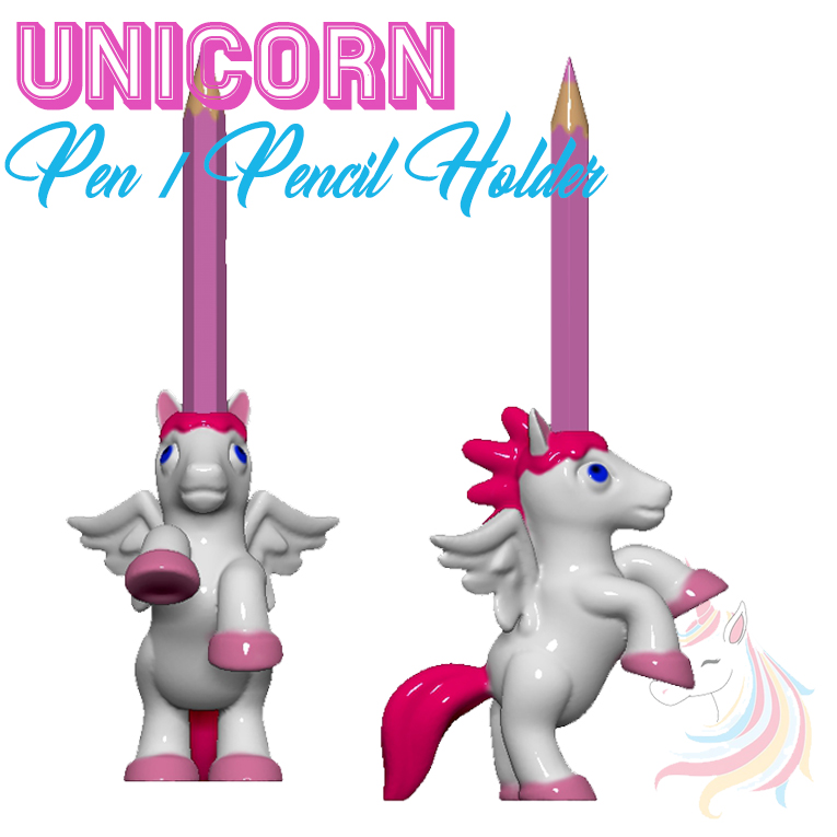STL file UNICORN PEN / PENCIL HOLDER 🦄・3D printing model to download・Cults
