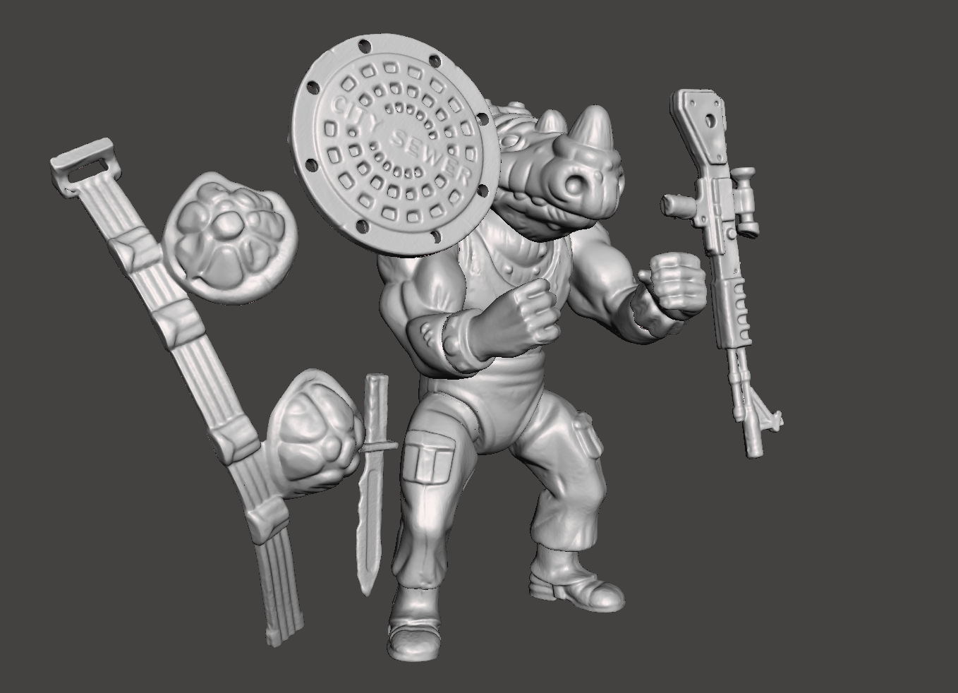 Archivo 3D ROCKSTEADY VINTAGE TMNT ( TEENAGE MUTANT NINJA TURTLES ...