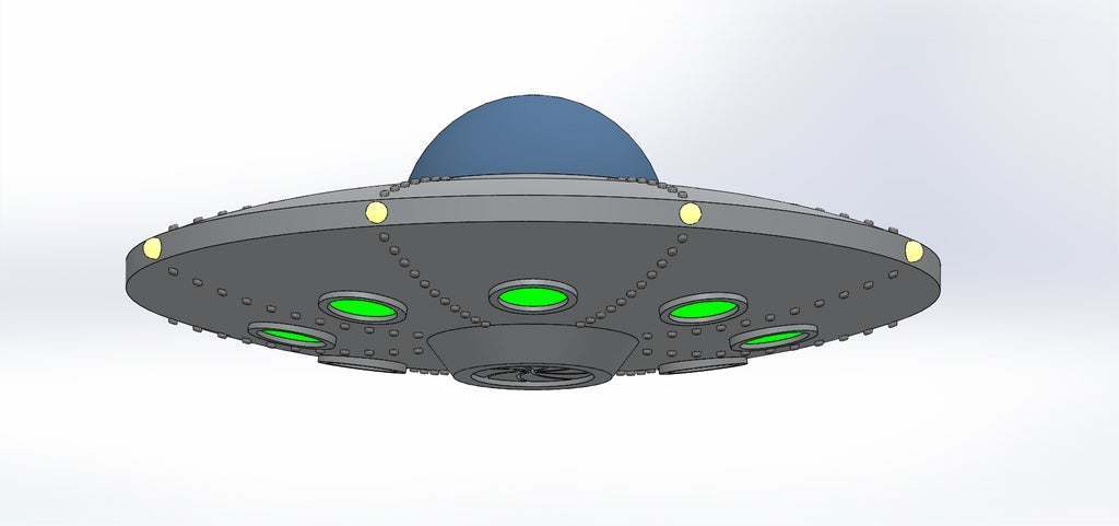 Download Free STL File Retro UFO 1 flying Saucer 3D Print Model Cults
