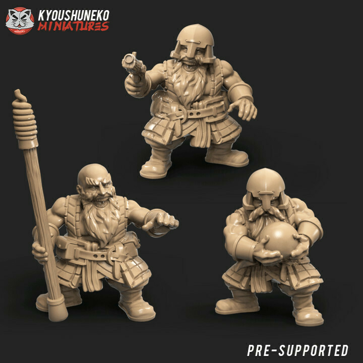 STL file Dwarf Bombard Cannon Crew・3D printer design to download・Cults