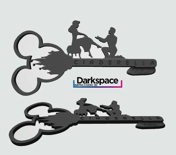 Fichier STL clé disney Cinderella 🔑・Design à télécharger et à imprimer ...