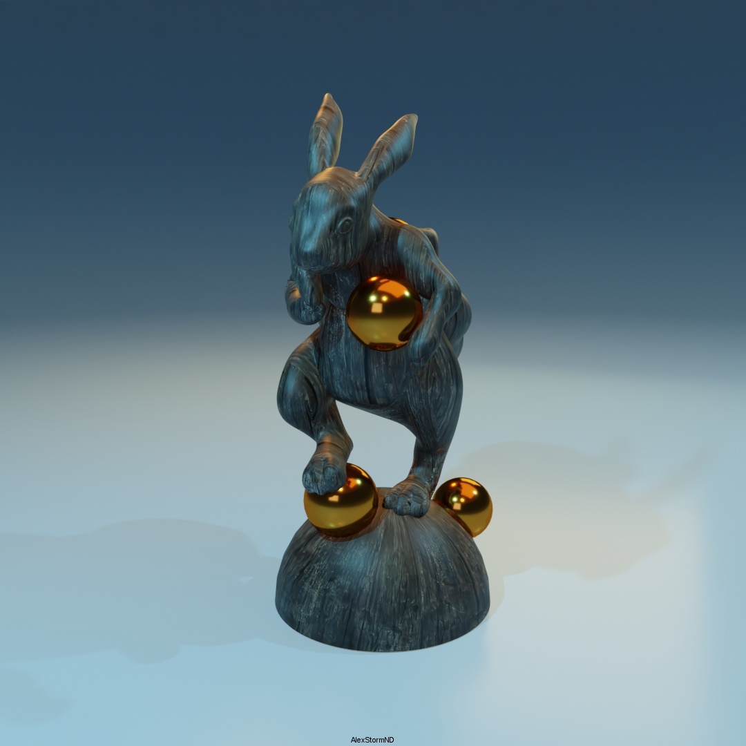 STL file A rabbit with a bag of happiness under his feet 🐇・3D printable ...