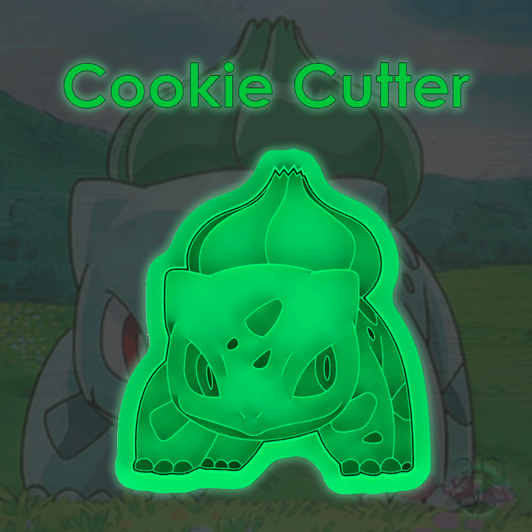 Файл STL ВЫРЕЗАТЕЛЬ ДЛЯ ПЕЧЕНЬЯ BULBASAUR / POKEMON 🐉・Шаблон для 3D