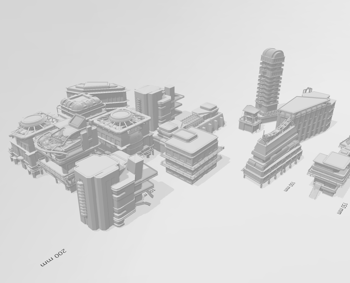 Free STL file River City Commercial Zone Buildings 🏙️・3D printing