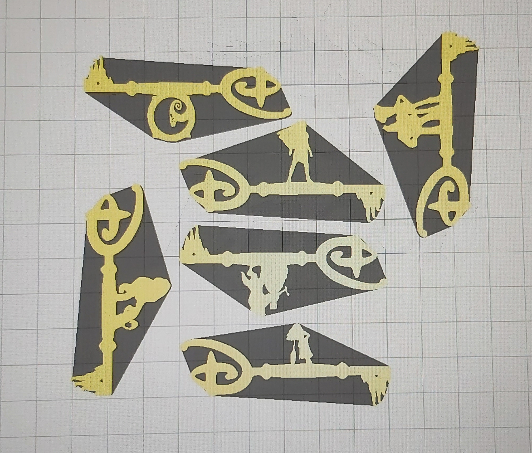 Disney Key Dxf STL file Pack of 6 Disney themed keys・3D printable model to download・Cults