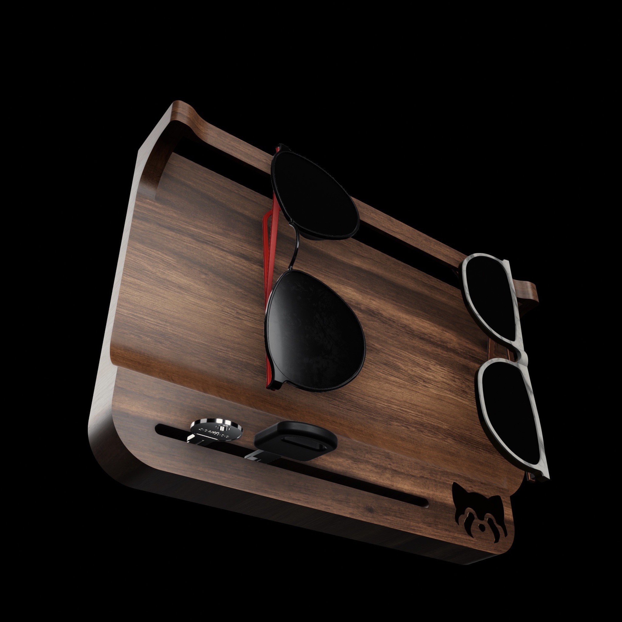 3D file Wooden Sunglasses and Keys Wall Holder・3D printing idea to ...