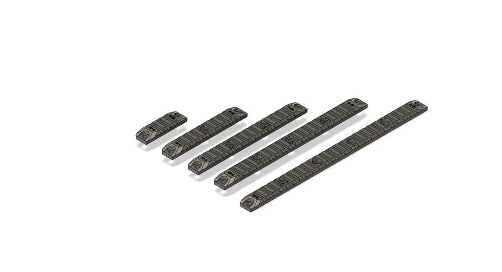 Produktbild von Picatinny-Schienen-Set » M-LOK » Fünfteilig » Kunststoff