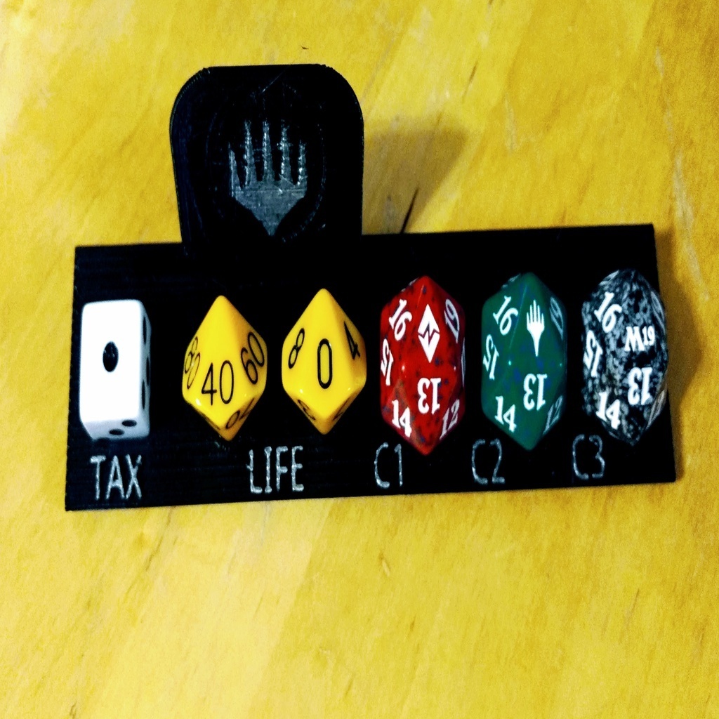 Free 3D file MTG EDH dice holder Commander, Life, Commander Tax, and