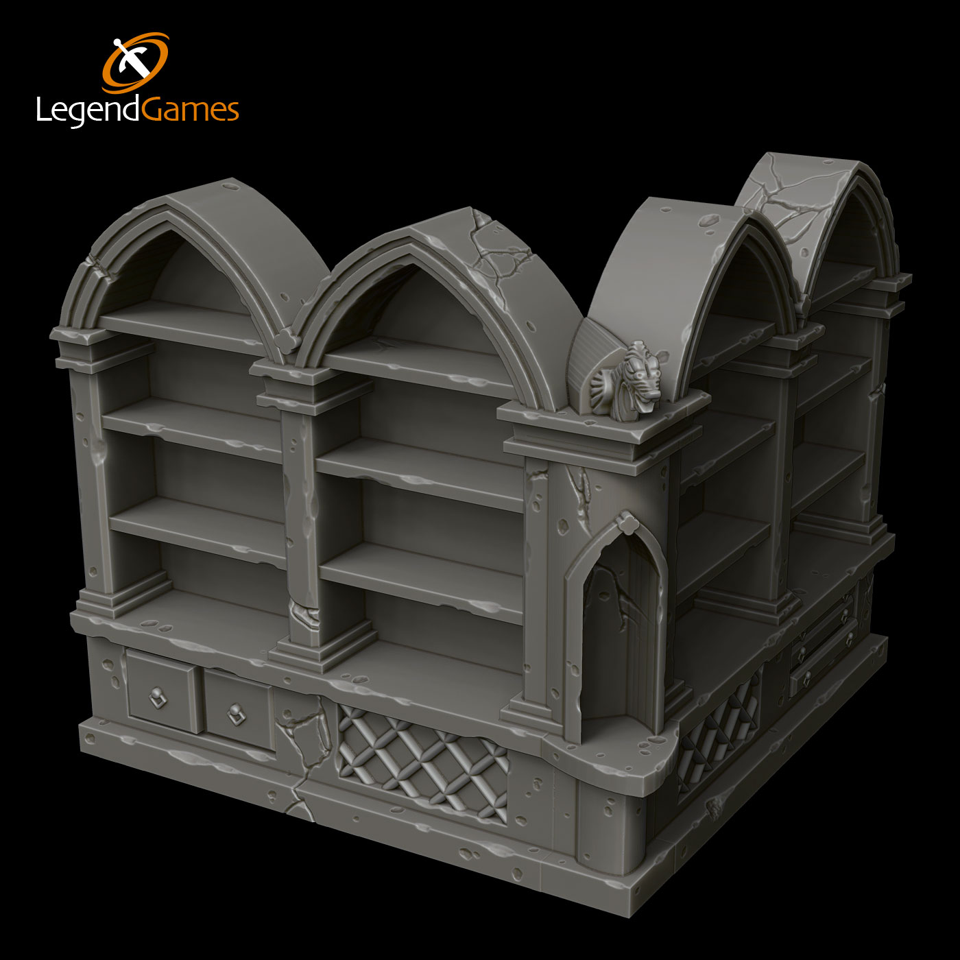 STL file Wizards Library Empty Shelf Versions - Necromancer Set ...