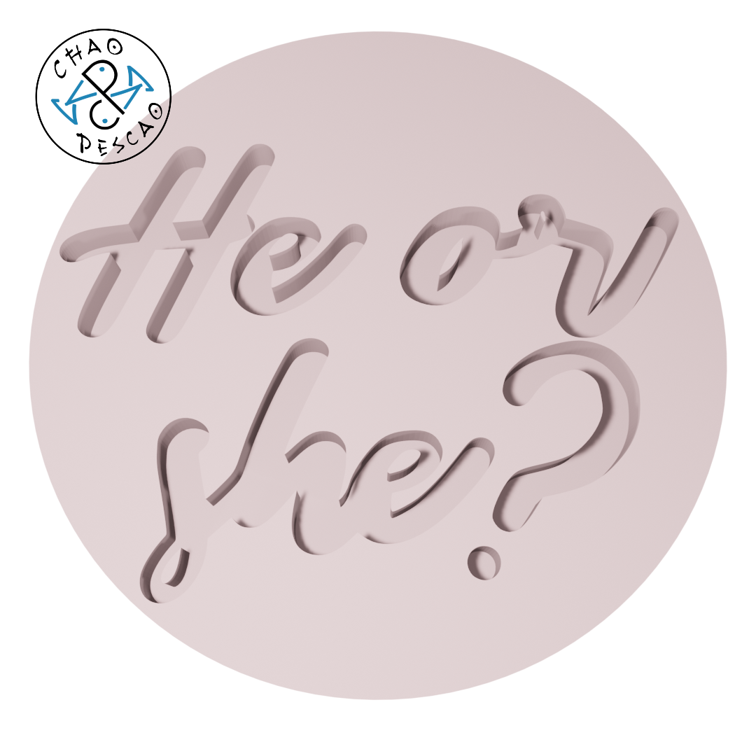 STL file He or She? - Stamp (1) - Embossed - Cookie Cutter - Fondant ...