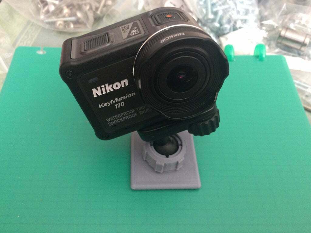 Free STL file Nikon KeyMission ball socket mount・3D printer design to ...
