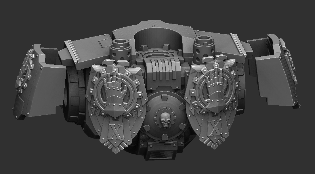 STL file Iron Hands Redemptor Dreadnought Legion Addons 🤲・Design to