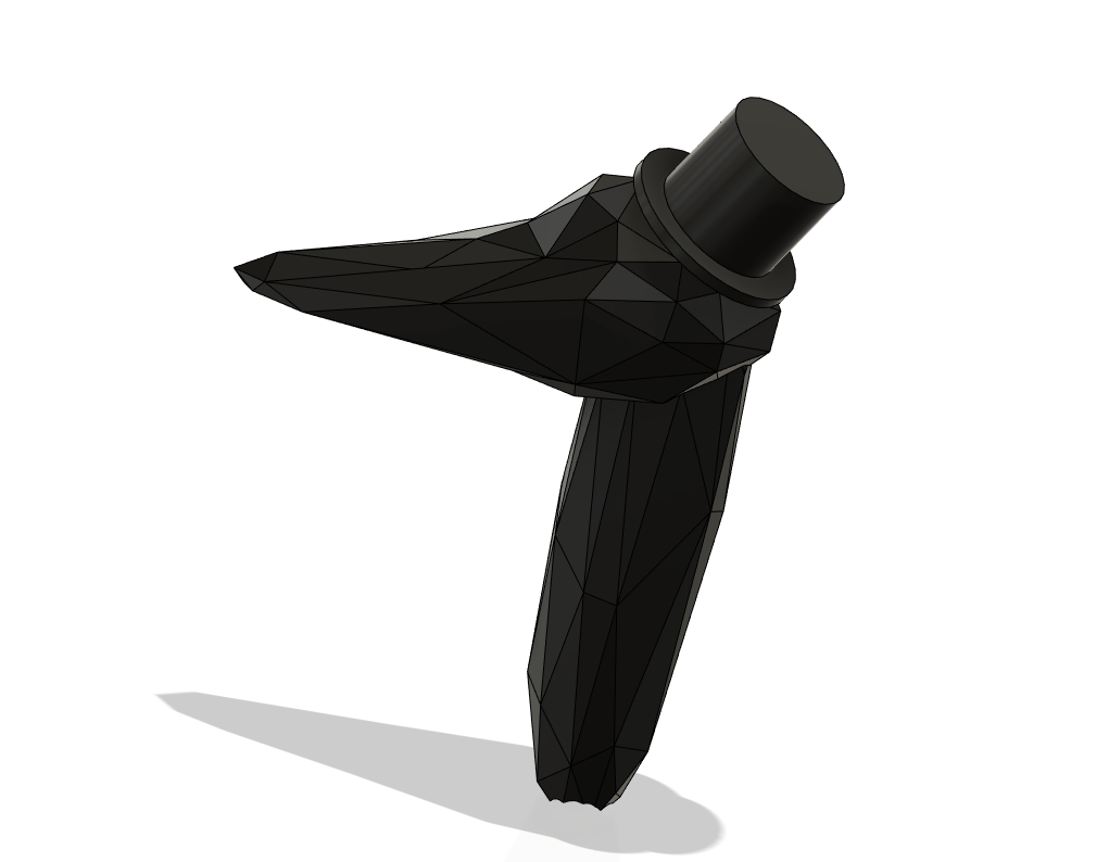 STL file Low poly crows head with hat umbrella handle replacement