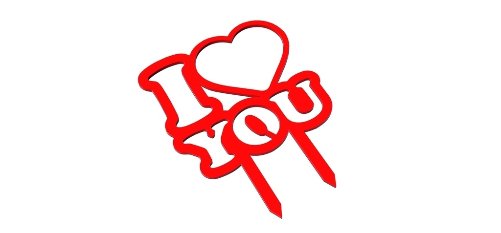 Free 3D file I Love You - Cake Topper・3D print object to download・Cults