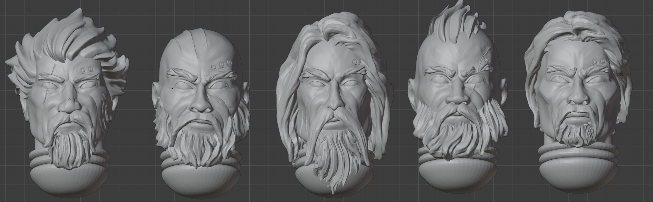 Space Bear Tribe Heads 3D model