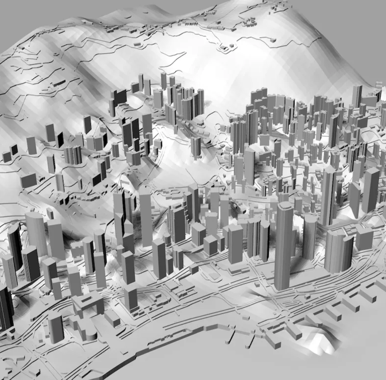 STL file HONG KONG FRAMED WALL ART CITYSCAPE ARCHITECTURE BUILDINGS ...