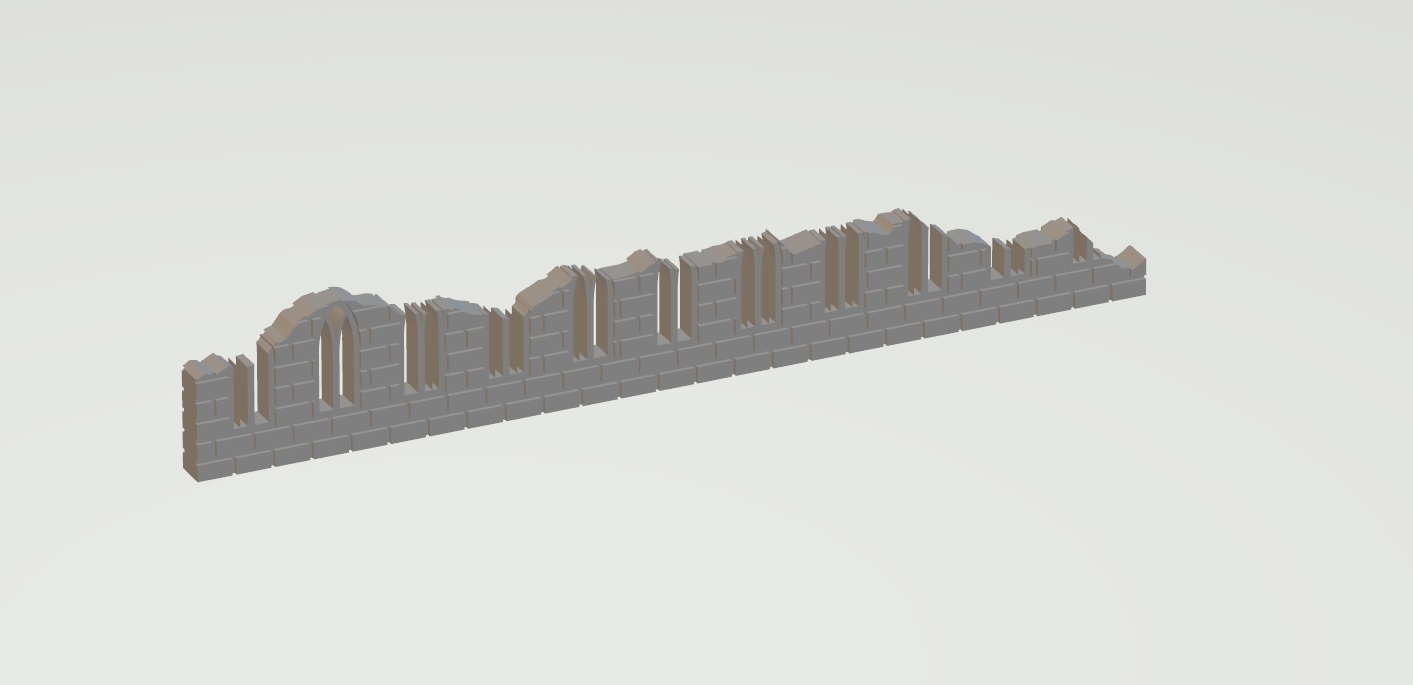 Free STL file Epic 40k scale ruin wall 1 🎲・3D printable design to