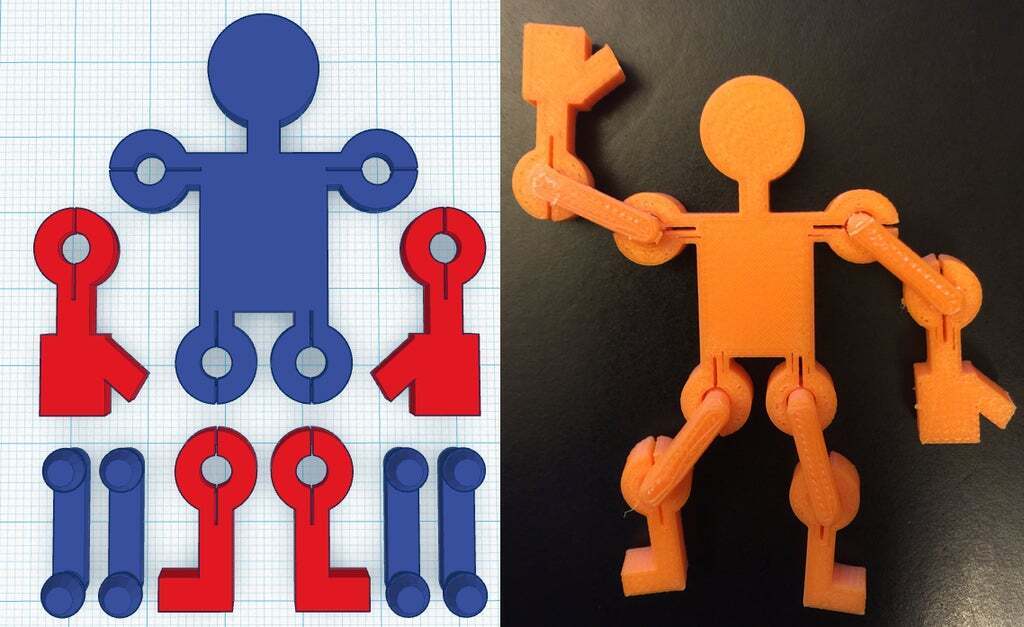 STL-Datei Bewegliche Figur kostenlos・Design für 3D-Drucker zum