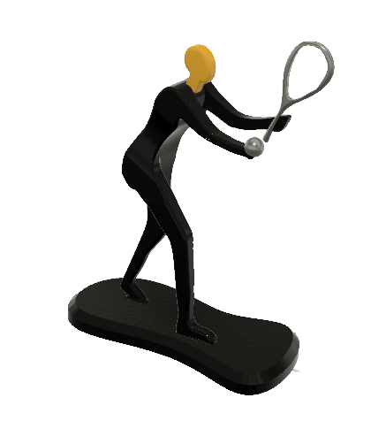 Free 3D file Tennis Athlete Minimalist Square 🎾・3D printing template to ...