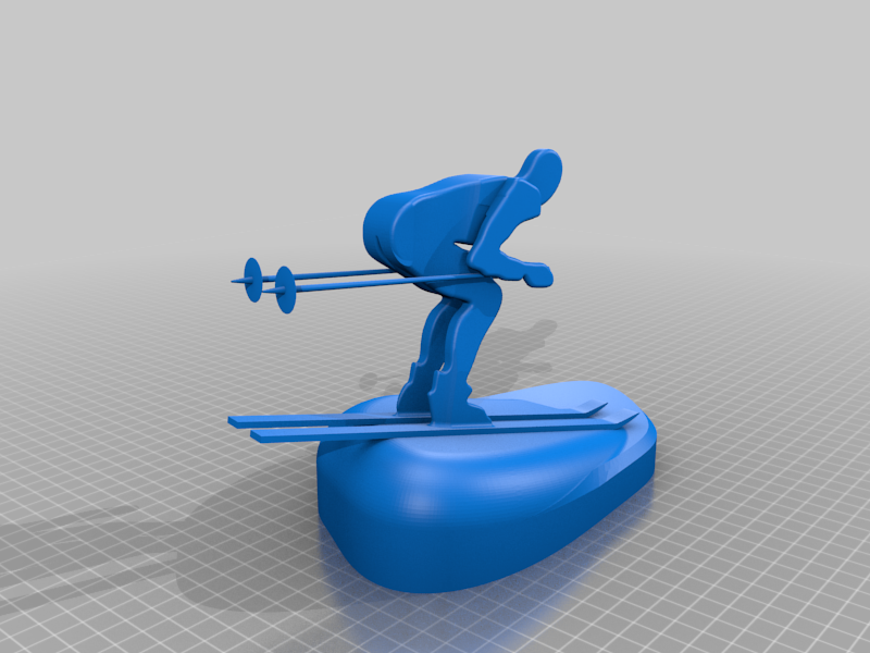Бесплатный STL файл Спортсмен-лыжник Минималистский квадрат 👫・3D ...
