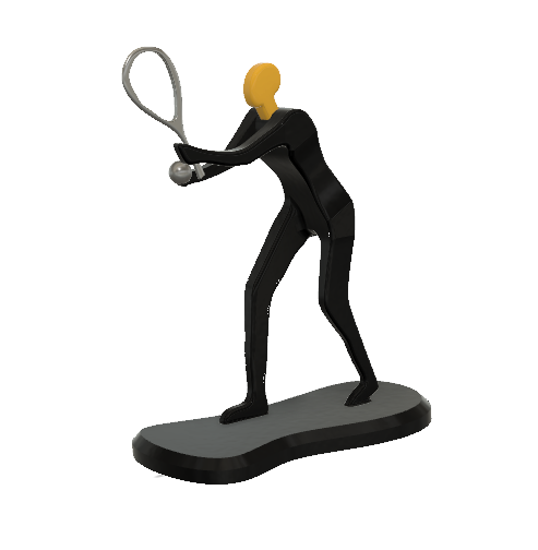 Free 3D file Tennis Athlete Minimalist Square 🎾・3D printing template to ...